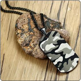 img 2 attached to Fusamk Stainless Camouflage Pendant Necklace