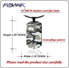 img 3 attached to Fusamk Stainless Camouflage Pendant Necklace