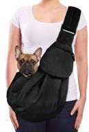 🐾 lukovee pet sling - hands-free dog sling carrier with adjustable padded strap, tote bag, breathable cotton shoulder bag, front pocket, safety belt - ideal for carrying small dog cat puppy - machine washable logo