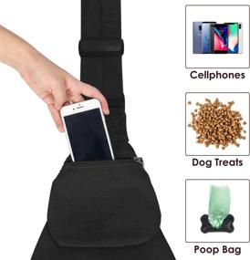 img 1 attached to 🐾 Lukovee Pet Sling - Hands-Free Dog Sling Carrier with Adjustable Padded Strap, Tote Bag, Breathable Cotton Shoulder Bag, Front Pocket, Safety Belt - Ideal for Carrying Small Dog Cat Puppy - Machine Washable