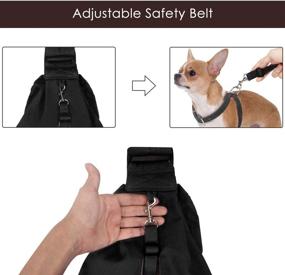 img 2 attached to 🐾 Lukovee Pet Sling - Hands-Free Dog Sling Carrier with Adjustable Padded Strap, Tote Bag, Breathable Cotton Shoulder Bag, Front Pocket, Safety Belt - Ideal for Carrying Small Dog Cat Puppy - Machine Washable