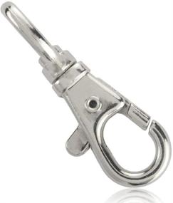 img 2 attached to 🔗 Metal Swivel Clasps Lanyard Snap Hooks with Lobster Claw Clasps - Jewelry Findings (1.625" x 1")