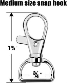 img 3 attached to 🔗 Metal Swivel Clasps Lanyard Snap Hooks with Lobster Claw Clasps - Jewelry Findings (1.625" x 1")