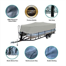 img 3 attached to 🛥️ LEADALLWAY 600D Pontoon Boat Cover - Grey, 17-20FT, Water-Proof Heavy Duty with PVC Coating