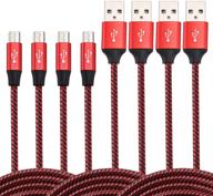 🔌 multi-colored micro usb cable android charger cord pack - bynccea [4-pack 10ft 10ft 10ft 10ft] nylon braided compatible with samsung galaxy s7 j7 edge,lg,htc,moto,kindle,sony,xbox one,ps4 logo