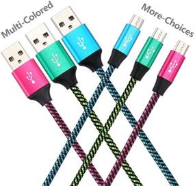 img 3 attached to 🔌 Multi-Colored Micro USB Cable Android Charger Cord Pack - Bynccea [4-Pack 10FT 10FT 10FT 10FT] Nylon Braided Compatible with Samsung Galaxy S7 J7 Edge,LG,HTC,Moto,Kindle,Sony,Xbox ONE,PS4