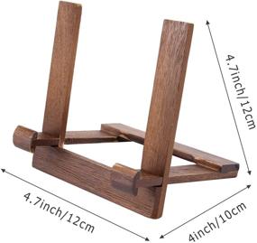 img 3 attached to Set of 2 Aboofx Wooden Display Stand Plate Holder Easels - Ideal for Pictures, Photo Frames, Decorative Plates, Artwork, and Cards