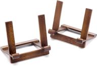 set of 2 aboofx wooden display stand plate holder easels - ideal for pictures, photo frames, decorative plates, artwork, and cards logo