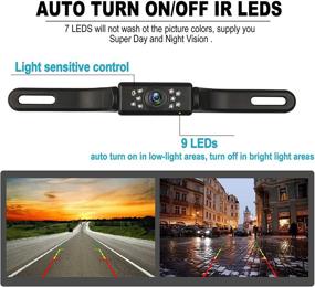 img 1 attached to Car Backup Camera - HD Night Vision Rear View Camera with License Plate, 9 LED Lights, Front &amp; Rear Camera, Wide Angle View, Waterproof - for Cars, SUVs, Trucks, RVs, Pickup Trucks