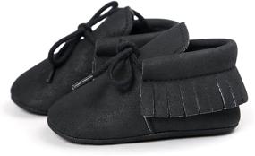 img 1 attached to 👶 Adorable Baby Moccasins Sneakers: Soft Sole Tassels Prewalker Shoes for Boys and Girls with Anti-Slip Design