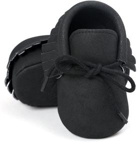 img 4 attached to 👶 Adorable Baby Moccasins Sneakers: Soft Sole Tassels Prewalker Shoes for Boys and Girls with Anti-Slip Design