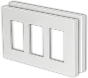 img 4 attached to 🔌 [2 Pack] BESTTEN Screwless Wall Plate, USWP4 White Series, 3-Gang Outlet Cover, H4.69” x W6.54”, for Light Switch, Dimmer, USB, GFCI, Receptacle – Improved SEO