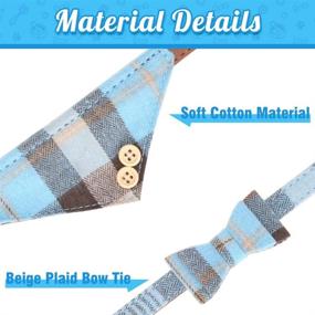 img 2 attached to 🐶 BINGPET Bow Tie Dog Collar with Leash Set - Stylish Adjustable Classic Plaid Dog Bandana Collar featuring Bell, Ideal for Small Dogs, Puppies, and Cats during Outdoor Walks