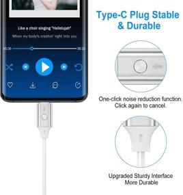 img 1 attached to Наушники USB-C для Samsung Galaxy S21 Ultra 5G и других устройств, наушники HGCXING Type-C с шумоизоляцией и микрофоном, USB-наушники для iPad Mini 6, Galaxy S20 FE, Note 20, 10+, Pixel 5, 4 XL, OnePlus.