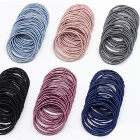 img 4 attached to 💪 300 Pieces of No Crease Hair Ties for Thick, Heavy, and Curly Hair - Bulk Hair Bands and Ponytail Holders