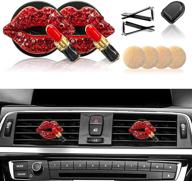 bling car charm air vent clips: fodiens crystal red lips accessories logo