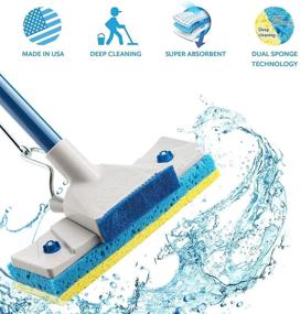 img 2 attached to 🧽 Type S Sponge Mop Head Replacement - Quickie Mop Pads Refills 9X2.75 Inch - Quickie Mop Replacements #045 - Made in USA - Includes Bundled Eraser Cleaning Pad (2 P) (4)