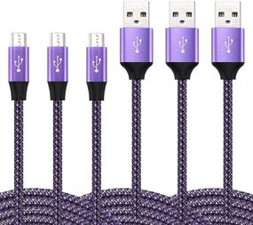 img 2 attached to Teyssor 10FT 3 пакета кабелей Micro USB - Прочные плетеные нейлоновые зарядные кабели для Android - Совместимы с Galaxy S7 S6 J3 J3V J5 J7 Edge Note 5, LG K40 K20, MP3