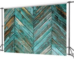 img 1 attached to LYWYGG 7x5FT Wooden Photography Backdrops: Captivating Old Green Skew Wood Floor Backdrop Perfect for Newborn Photo Sessions & Photo Booths (CP-20)