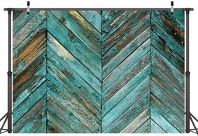 img 4 attached to LYWYGG 7x5FT Wooden Photography Backdrops: Captivating Old Green Skew Wood Floor Backdrop Perfect for Newborn Photo Sessions & Photo Booths (CP-20)