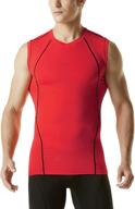 tm muv06 wht_medium sleeveless compression muscle baselayer men's clothing logo