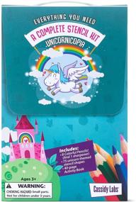 img 2 attached to 🦄 Unicorn Stencil Drawing Kit with Carrying Case - Abundant Kids Stencils, Colored Pencils, Activity Book, Sharpener, and More!