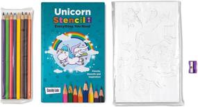 img 3 attached to 🦄 Unicorn Stencil Drawing Kit with Carrying Case - Abundant Kids Stencils, Colored Pencils, Activity Book, Sharpener, and More!