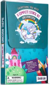 img 4 attached to 🦄 Unicorn Stencil Drawing Kit with Carrying Case - Abundant Kids Stencils, Colored Pencils, Activity Book, Sharpener, and More!