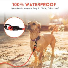 img 3 attached to 🐾 Léwind Waterproof Dog Rope, 5ft 7ft Durable Training Nylon Rubber Round Rope with Alloy Carabiner - Pull-Resistant, Anti-Odor, Easy to Clean | Suitable for Puppies & Small to Medium Sized Dogs