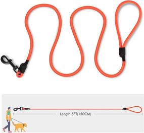 img 1 attached to 🐾 Léwind Waterproof Dog Rope, 5ft 7ft Durable Training Nylon Rubber Round Rope with Alloy Carabiner - Pull-Resistant, Anti-Odor, Easy to Clean | Suitable for Puppies & Small to Medium Sized Dogs