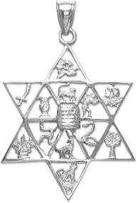img 2 attached to 🕍 Premium 925 Sterling Silver Jewish Star of David Charm Pendant with 12 Tribes of Israel