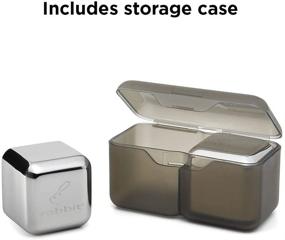 img 1 attached to Rabbit Whiskey and Beverage Jumbo Chilling Stones Set: Chrome Cooling Cubes for Optimal Drink Experience