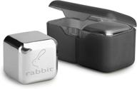 rabbit whiskey and beverage jumbo chilling stones set: chrome cooling cubes for optimal drink experience logo