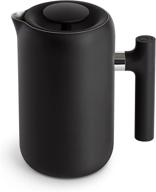 ☕ fellow clara french press coffee maker: portable stainless steel brewer, insulated manual press - matte black, 24 oz logo