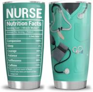 🏥 64hydro 20oz nurse nutrition facts tumbler cup with lid, double wall vacuum insulated travel coffee mug - perfect nurse gift logo