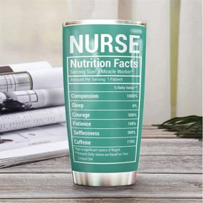 img 3 attached to 🏥 64HYDRO 20oz Nurse Nutrition Facts Tumbler Cup with Lid, Double Wall Vacuum Insulated Travel Coffee Mug - Perfect Nurse Gift