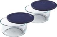 🍲 pyrex storage plus 7-cup round glass food storage dish with blue cover: pack of 2 – secure and versatile kitchen container for long-lasting freshness logo