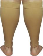 runee plus size calf compression sleeve - leg support for wide calves, pain relief & shin splint, reduce swelling, varicose veins, dvt (beige) логотип