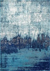 img 3 attached to Ковровый ковер nuLOOM Alayna Abstract Blue, 3' x 5' - Стильный и Яркий Домашний Декор