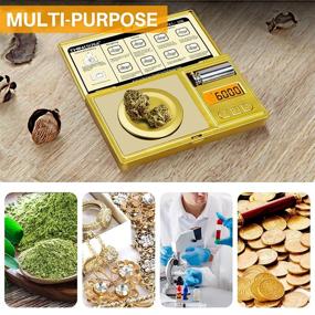 img 1 attached to 🔍 THINKSCALE High Precision Milligram Scale: Accurate 50g/0.001g Digital Pocket Scale for Powder, Jewelry, Medicine, Gem, Reloading, Mini Gold Gram - 6 Units, Tare, Cal Weight, Tweezer and Tray Included