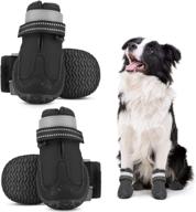 🐾 shandus dog boots: anti-slip snow winter booties for dogs - hot pavement protection, reflective straps, 4pcs logo