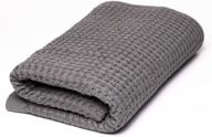 sutera - silverthread waffle towel california-spun supima cotton, fast-drying, silky smooth, featherweight and super absorbent - textured waffle weave - upscale towel (hand, grey) logo