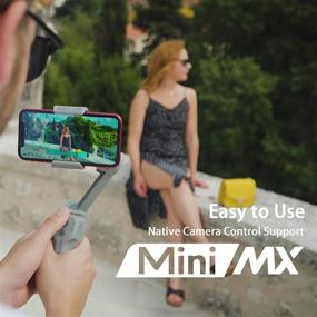 img 2 attached to 📱 MOZA Mini-MX Smartphone Gimbal Handheld Stabilizer | 280g Max Payload | Vlog YouTube Street Snapshot Compatible | iOS & Android | Small Palm Size | iPhone, Huawei, Samsung, OnePlus