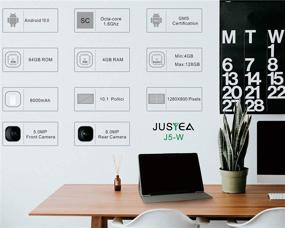 img 2 attached to Планшет на системе Android 10.0 JUSYEA J5-W с диагональю 10,1 дюйма - ультрапортативный с 4 ГБ ОЗУ, 64 ГБ расширяемой памяти, батареей на 8000 мАч, WiFi - в комплекте мышь, клавиатура и многое другое - черный