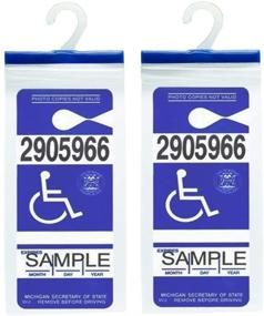 img 4 attached to 🅿️ Disabled Parking Permit Holder - Handicap Parking Placard Hanger Sleeve with Enhanced Hook by Tbuymax (Set of 2)