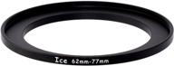 enhance your lens compatibility: ice 62mm to 77mm step up ring filter/lens adapter – 62mm male to 77mm female logo