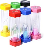 🌈 proloso 6-piece colorful sand timers set - plastic sandglass hourglass sand clock timer - 30 seconds, 1 minute, 2 minutes, 3 minutes, 5 minutes, 10 minutes - ideal for kids games, classroom, home, office, kitchen logo