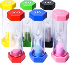 img 2 attached to 🌈 PROLOSO 6-Piece Colorful Sand Timers Set - Plastic Sandglass Hourglass Sand Clock Timer - 30 Seconds, 1 Minute, 2 Minutes, 3 Minutes, 5 Minutes, 10 Minutes - Ideal for Kids Games, Classroom, Home, Office, Kitchen