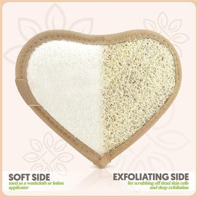 img 1 attached to 🧽 2-Pack of Premium Heart Shaped Loofah Pads - Exfoliating Body Scrubber with Natural Egyptian Shower Loufa Sponge for Effective Cleaning, Not Just Soap Spreading