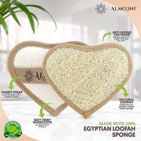 img 3 attached to 🧽 2-Pack of Premium Heart Shaped Loofah Pads - Exfoliating Body Scrubber with Natural Egyptian Shower Loufa Sponge for Effective Cleaning, Not Just Soap Spreading